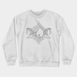 Triple moon Goddess Witch Wicca Symbol Crewneck Sweatshirt